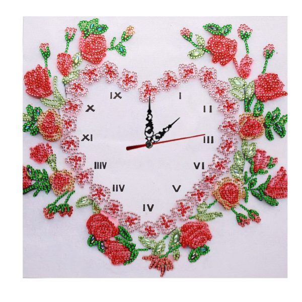 DIY Flower Special Shaped Diamond Painting Clock